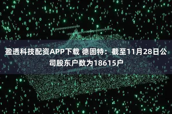 盈透科技配资APP下载 德固特：截至11月28日公司股东户数为18615户
